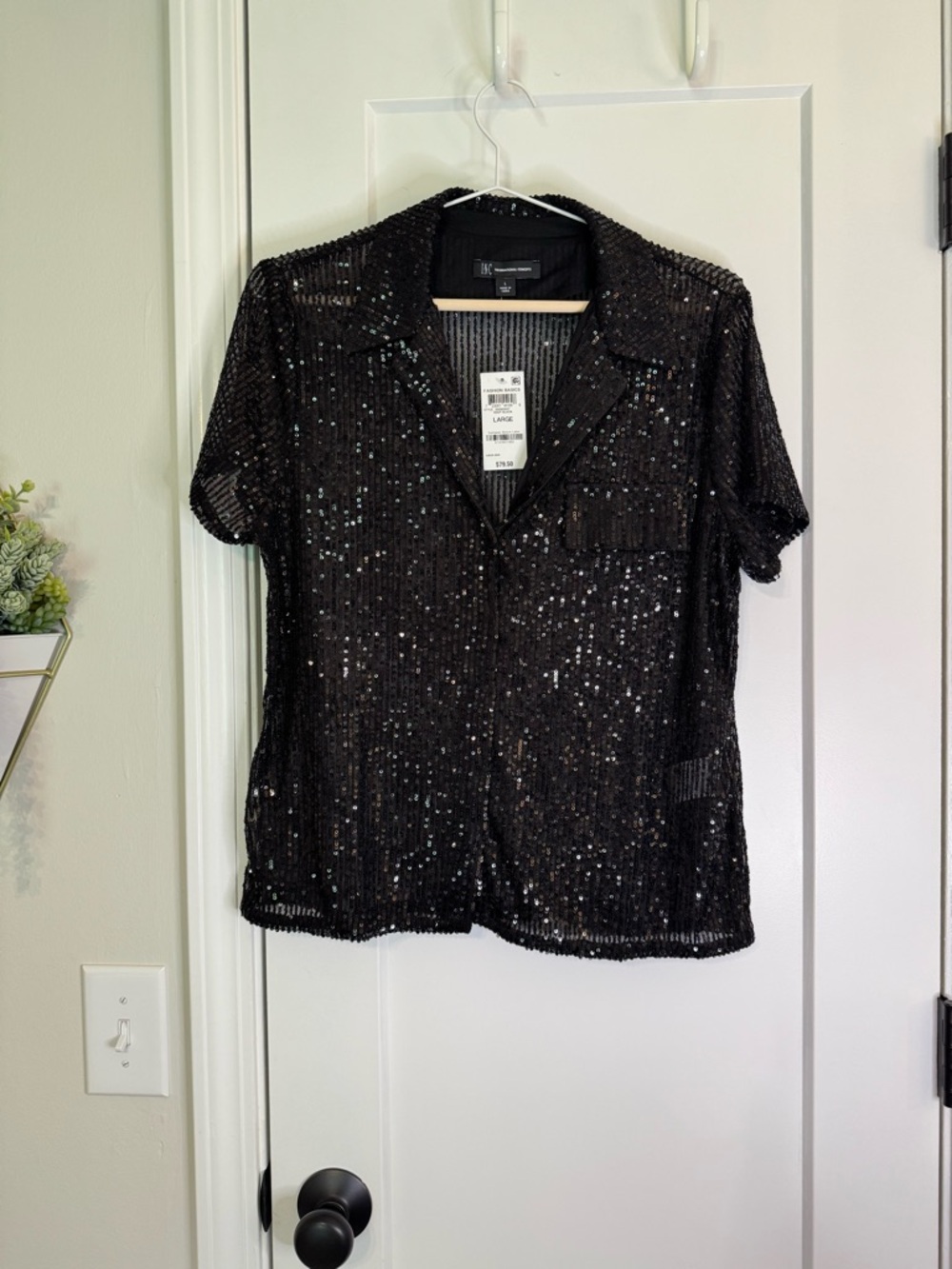 INC International Concepts Mesh Sequined Top